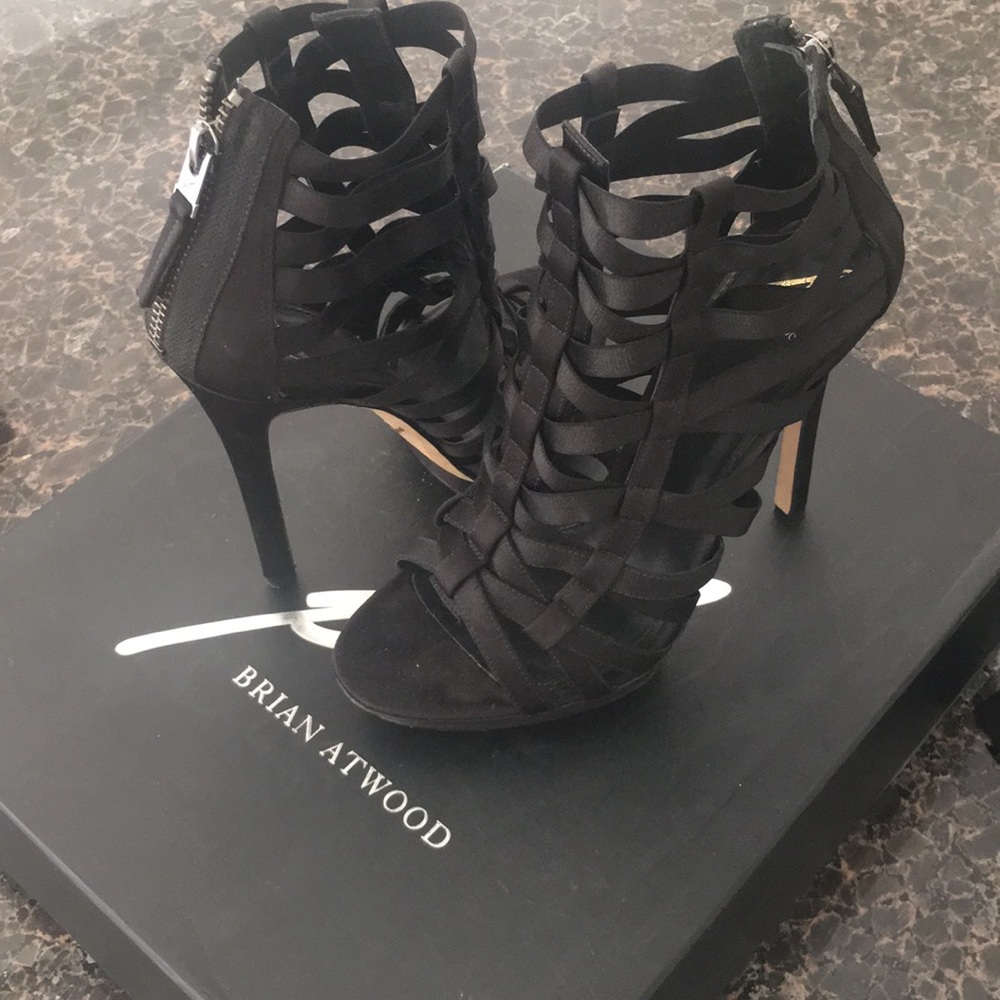 Brian Atwood BFCLIO Black Bandage booties size 7